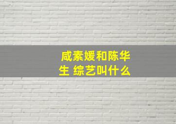 咸素媛和陈华生 综艺叫什么